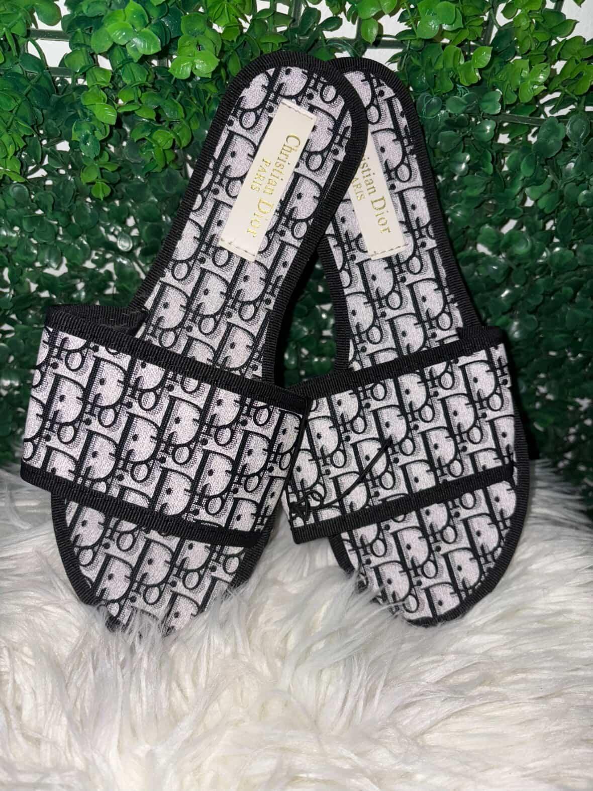 Christian Dior Slippers - Black & White